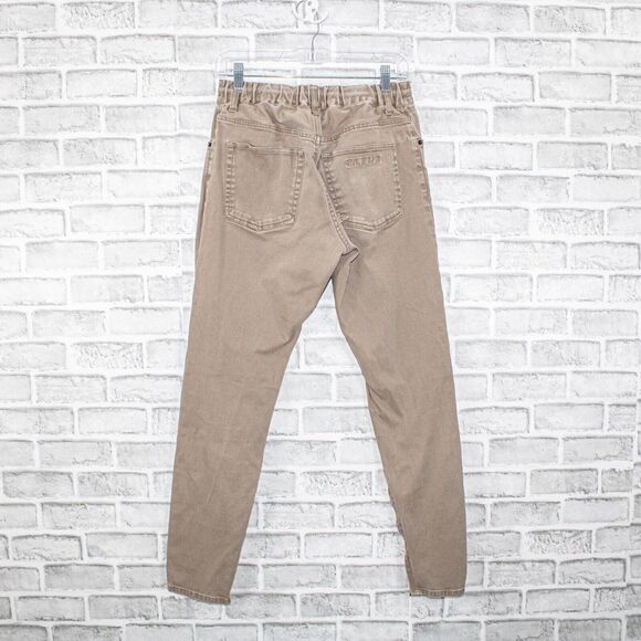 ONES STROKE Tokyo Jogger Pants Khaki Drawstring ankle zip Size Small - Picture 4 of 12